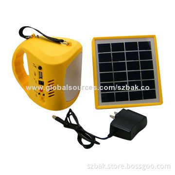 Portable outdoor LED solar lantern for camping, garden, lithium battery inside, can charge mobile
